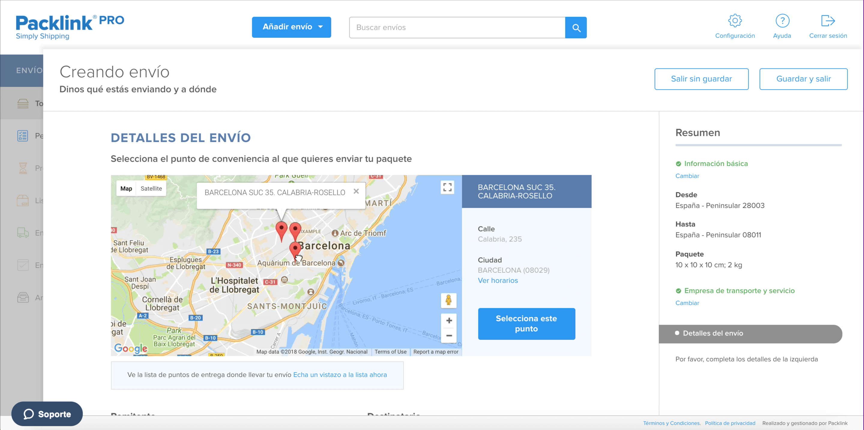 Drop-off selection before the redesign