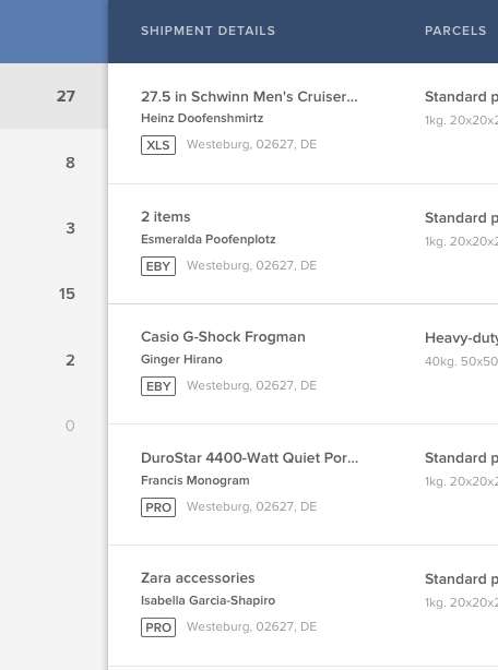 The table view prototype with dummy text