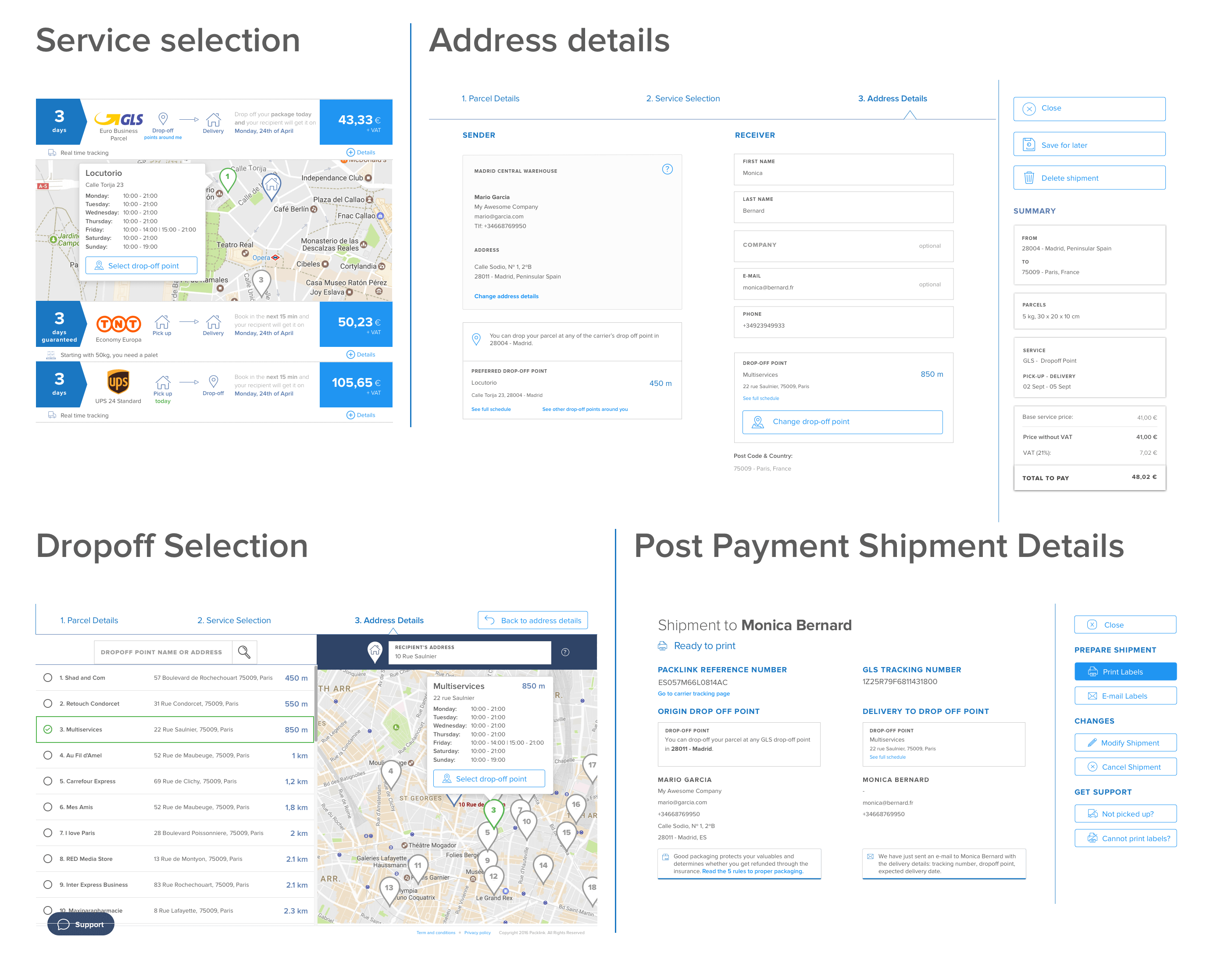 The pages affected by the drop-off redesign