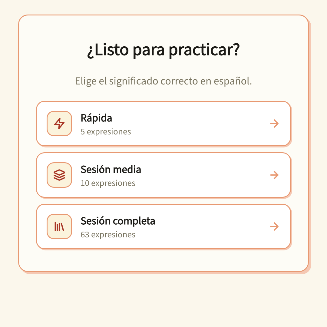 Spanish expressions flashcard game