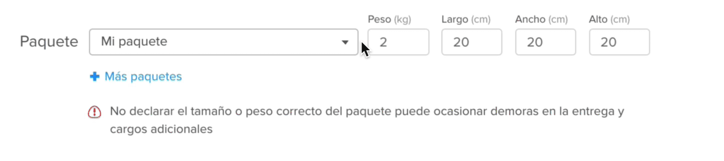 Changing a parcel in the original flow